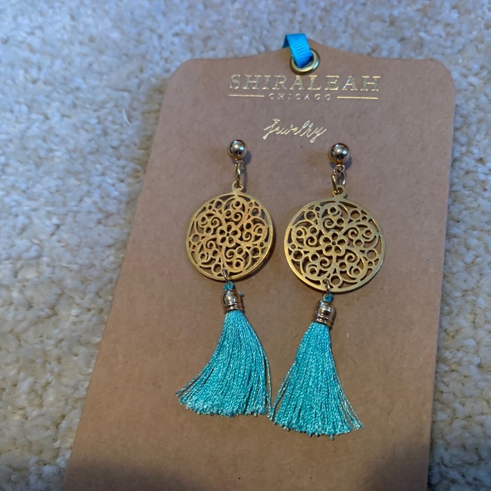 Shiraleah Turquoise Bali Earrings NWT